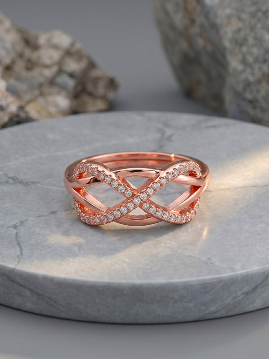 Kriti Sanon Rose Gold Infinity Bling Ring (Size 12)