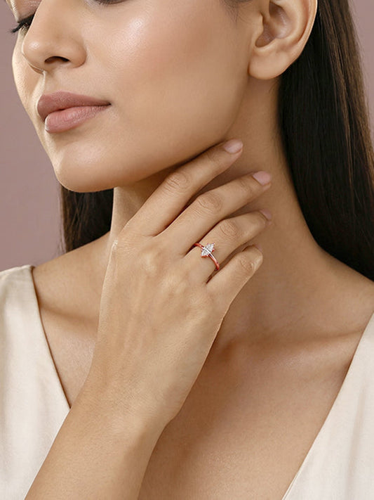 Rose Gold Marquise Shine Ring (Size 12)