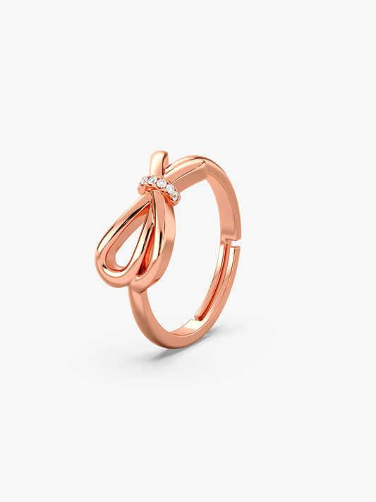 Rose Gold Ribbon Shine Ring