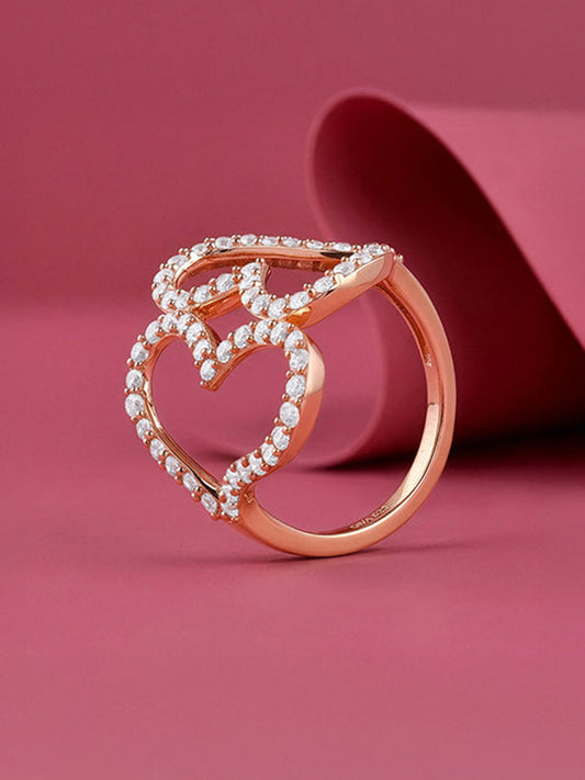 Rose Gold Deep Love Ring (Size 12)