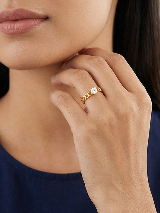 Golden Heart Cut-Out Ring