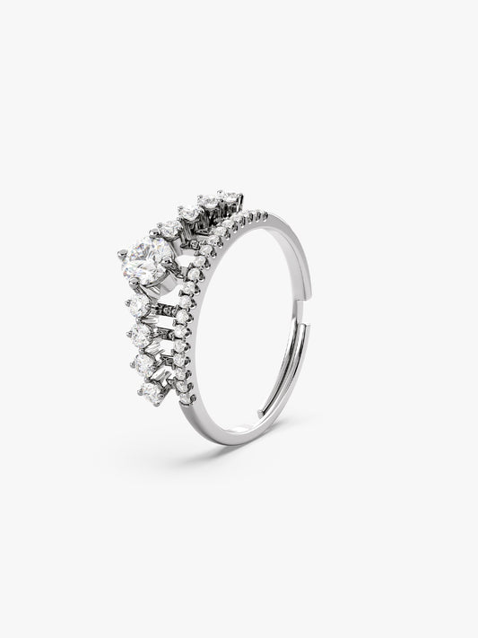 Silver Queen Crown Ring