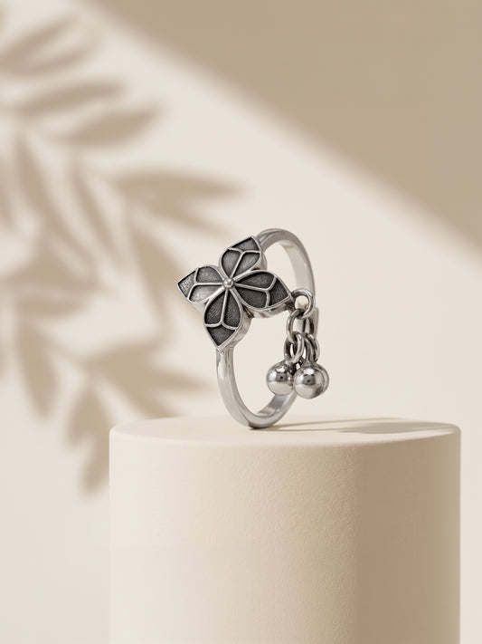 Oxidised Silver Floriana Ring (Size 12)