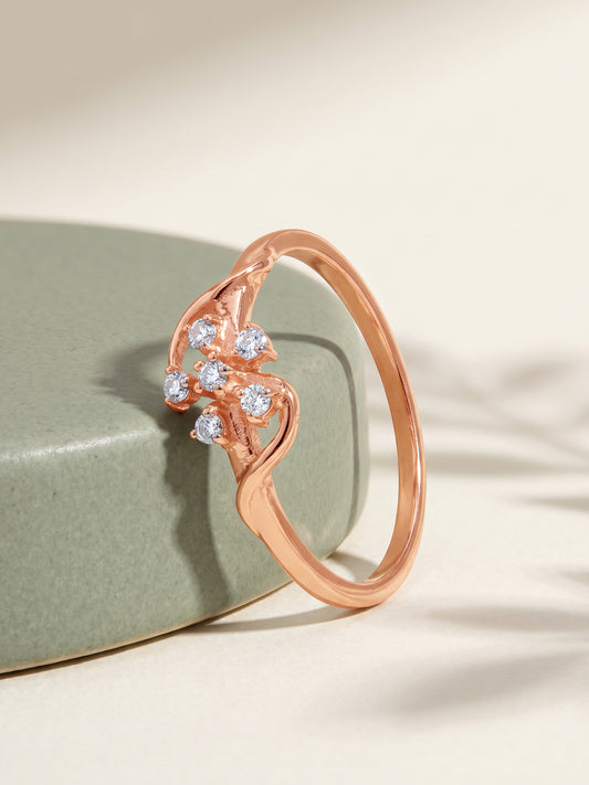 Rose Gold Melting Floral Ring (Size 12)