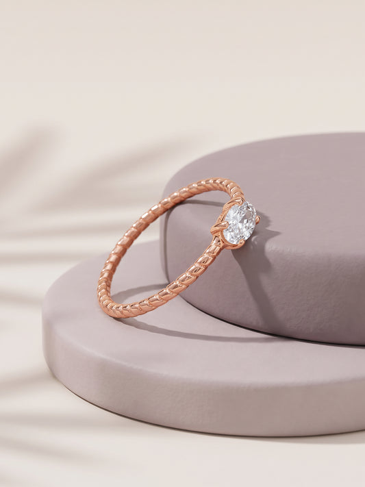 Rose Gold Princess Twist Ring (Size 12)