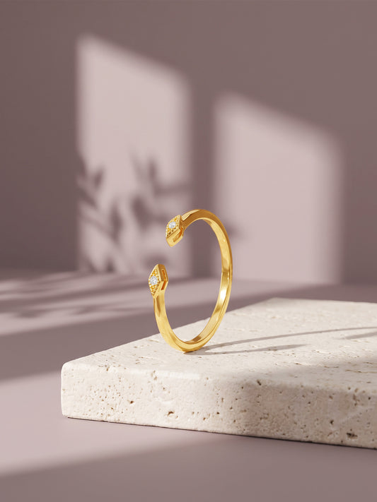 Golden Diamante Ring (Size 16)