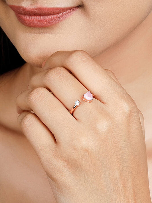Rose Gold Heart Up My Sleeves Ring