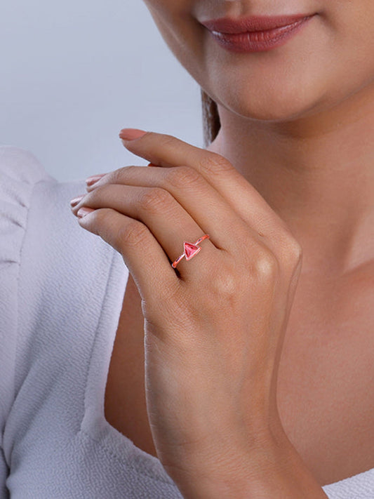 Rose Gold Pink Ternion Ring