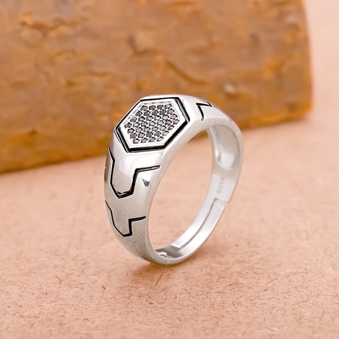 Buy Silver Black is King Ring For Him Online in India GIVA
