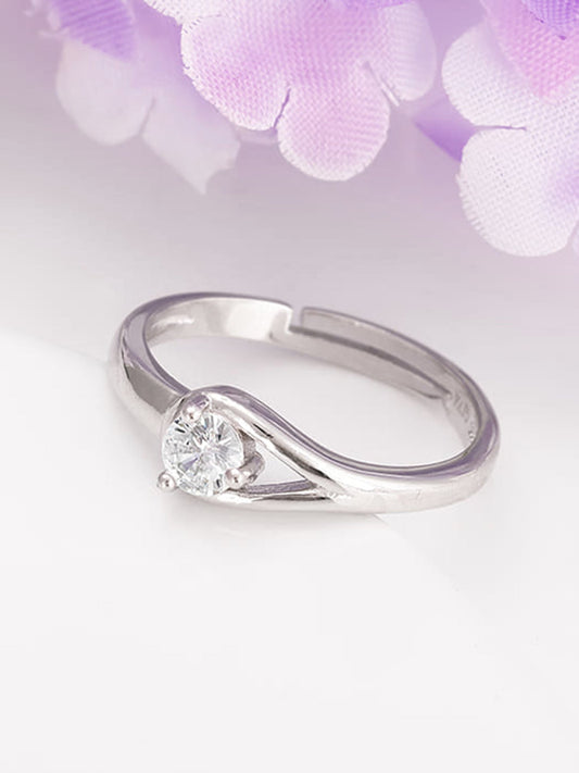 Silver Pear Hoop Ring