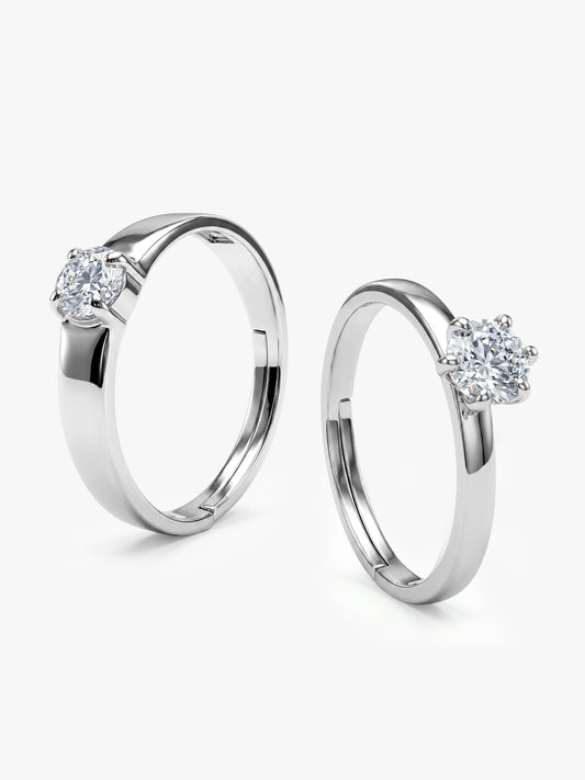 Silver Minimal Couple Rings