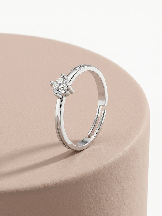 Silver Zircon Love Island Ring