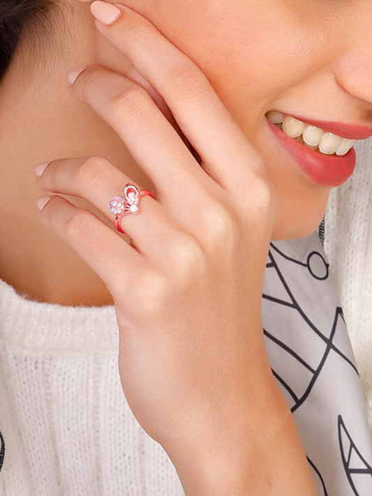 Rose Gold Love In Air Balloon Ring