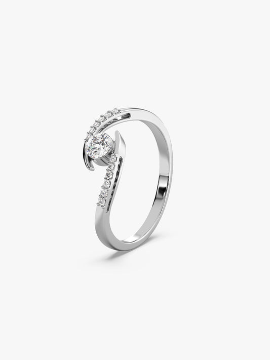 Silver Solitaire Grace Ring