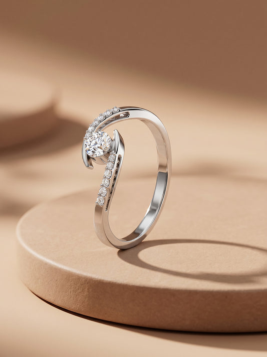 Silver Solitaire Grace Ring