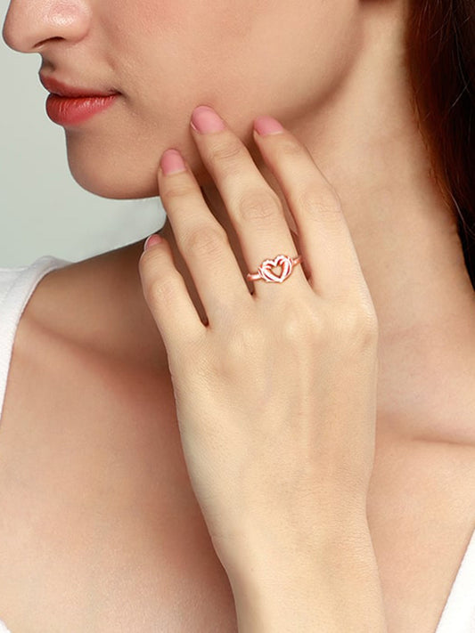 Rose Gold Intertwined In Love Ring