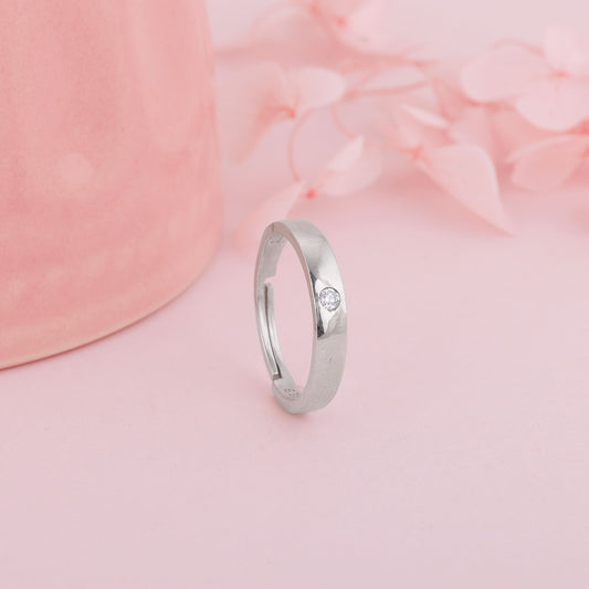Silver Zircon True Love Ring