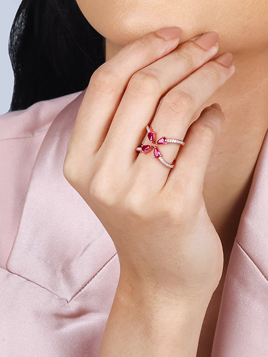 Rose Gold Cute Carnation Ring