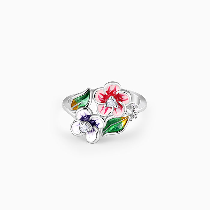Silver Sparkle And Bloom Ring By Giva Jewellery