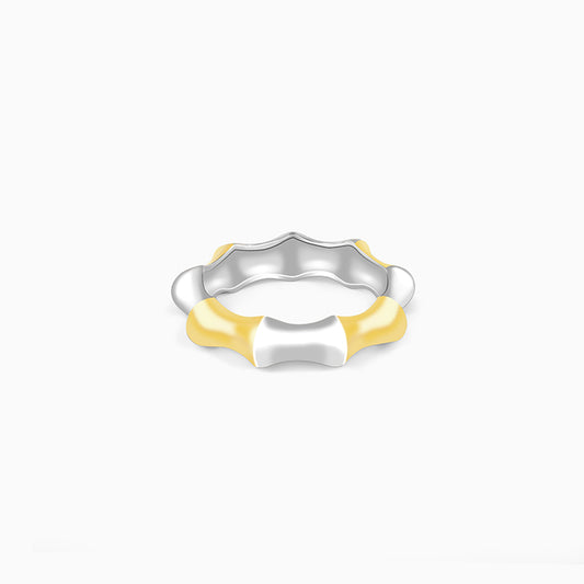 Golden And Silver Edgy Ring