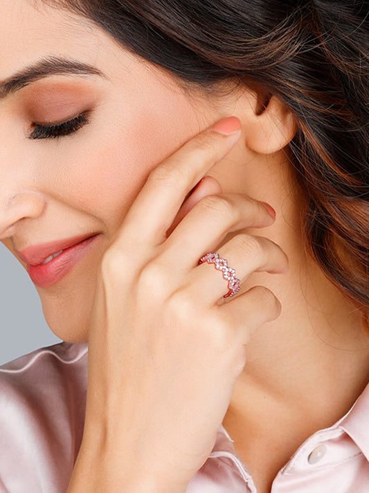 Rose Gold Woven Together Ring