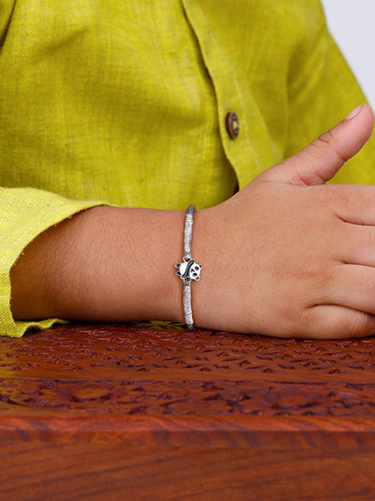 Silver Cute Panda Kids Rakhi