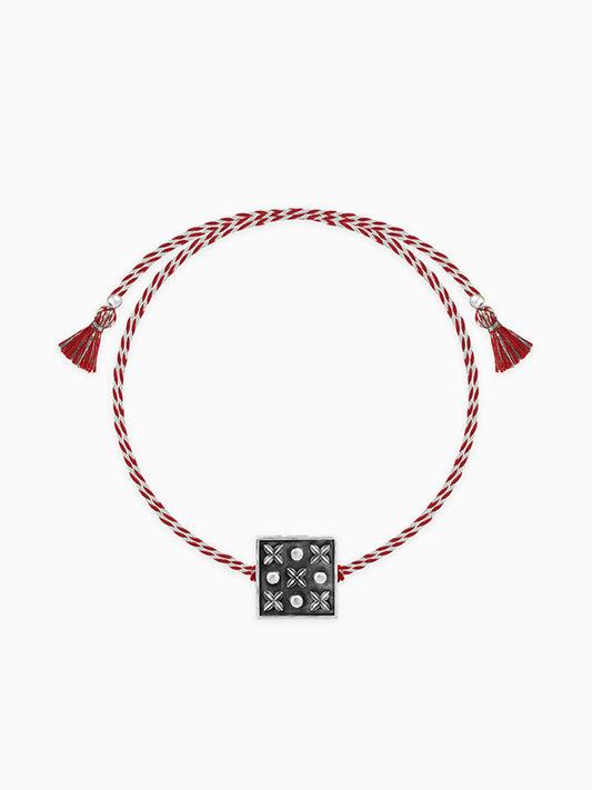 Oxidised Silver Square Rakhi