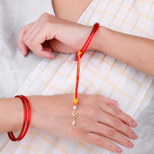 Golden Family Bond Bhaiya Bhabhi Rakhis