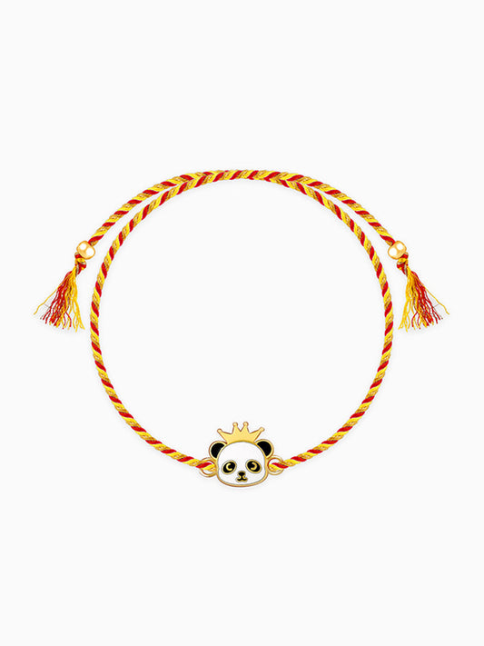 Golden Crowing Panda Rakhi for Kids