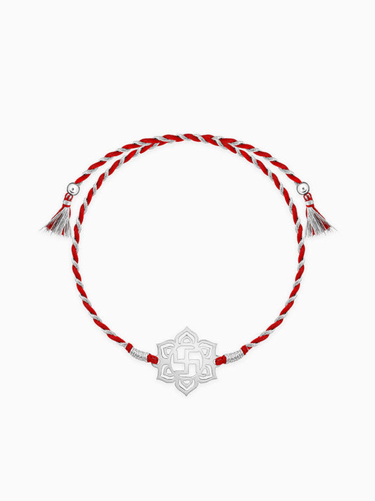 Silver Spiritual Swastik Rakhi