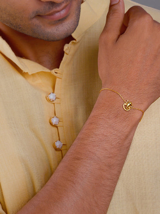 Golden Lord Ganesh Bracelet Rakhi