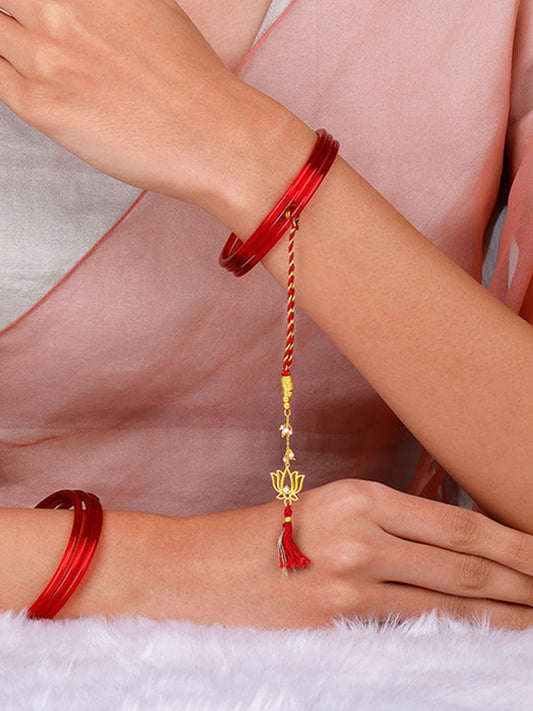 Golden Padmavati Lumba Rakhi
