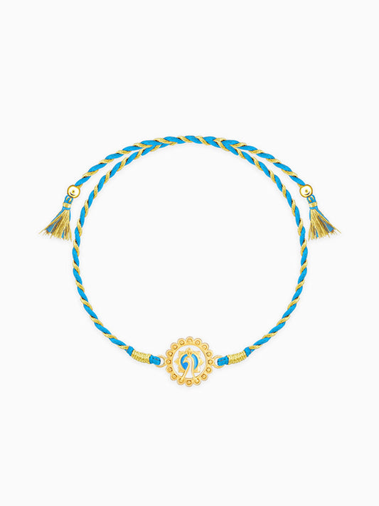 Golden Peacock Blossom Rakhi