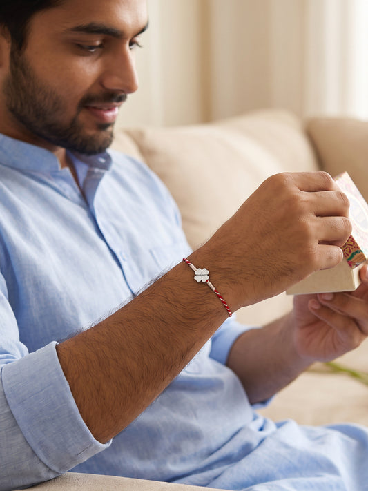 Silver Pushpa Rakhi