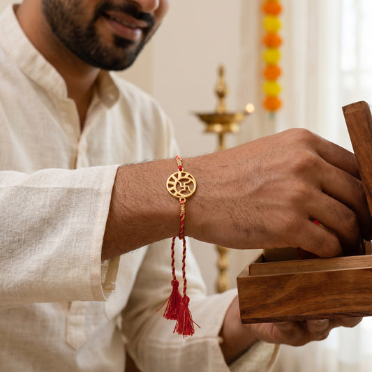 Golden Swastik Kavach Rakhi