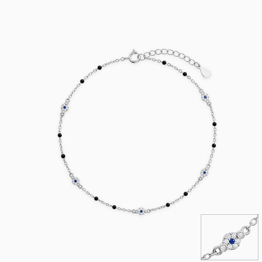 Silver Lucerna Beaded Anklet