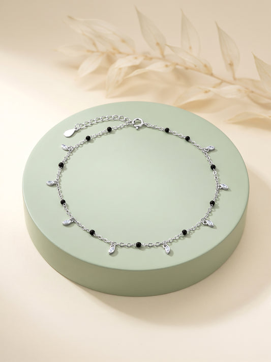 Silver Leafy Stunner Anklet