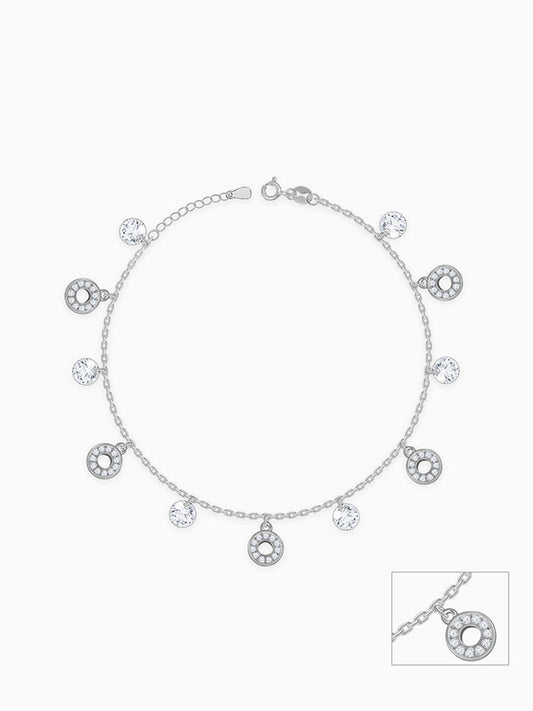 Silver Love and Light Anklet