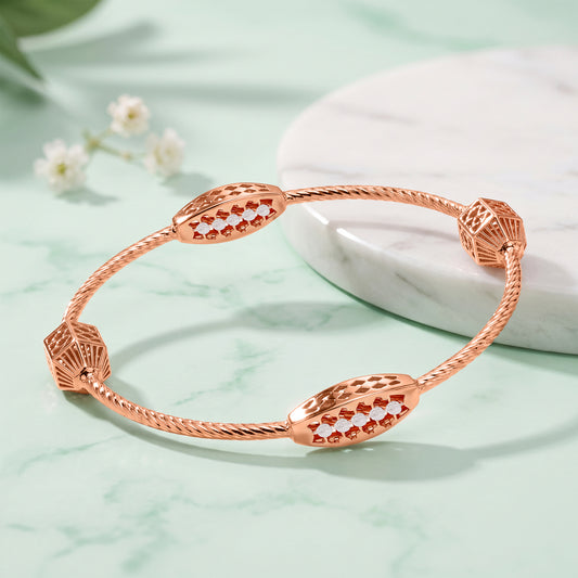 Dual Tone Calla Silver Bangle Bracelet