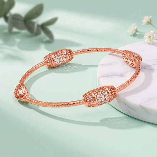 Dual Tone Phoebe Silver Bangle Bracelet