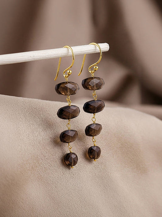 Golden Smoky Cascade Dangler Earrings