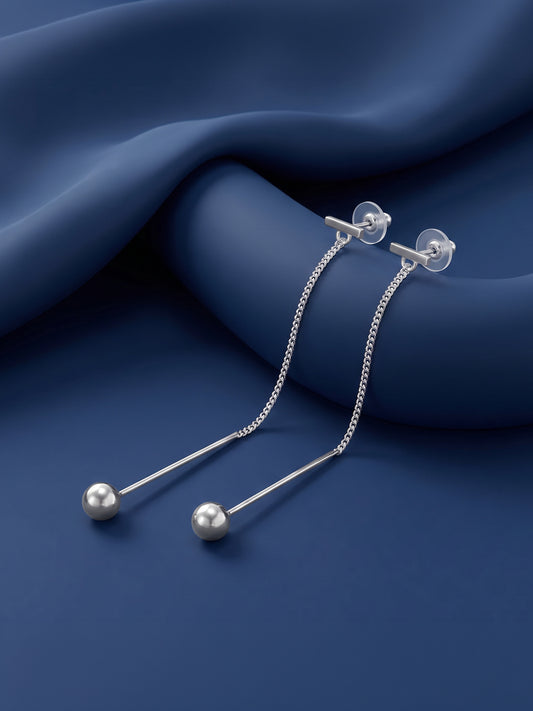 Silver Whisper Shoulder Duster Earrings