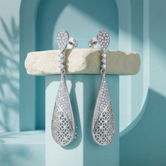 Silver Lumiere Drop Earrings