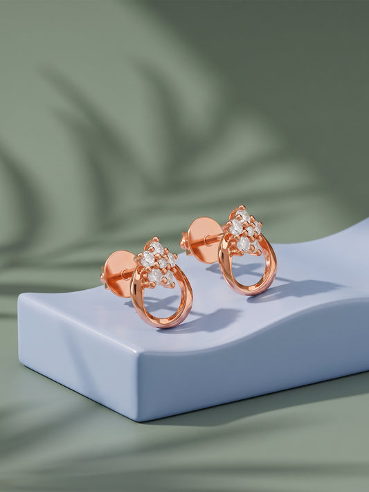 Rose Gold Viana Eternity Studs