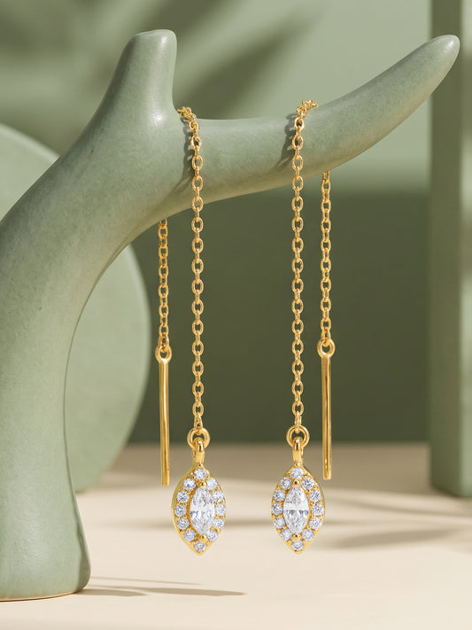 Golden Avelora Sui Dhaga Earrings