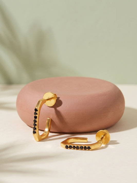Golden Viona J-Hoop Earrings