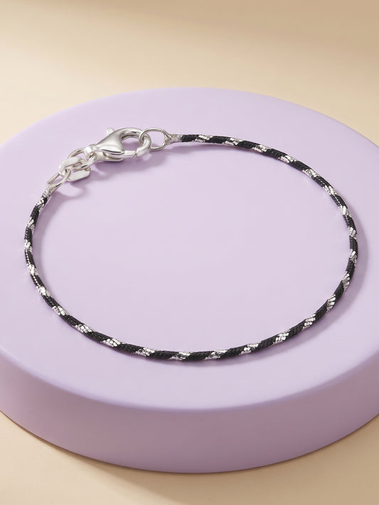 Silver Twinkle Twist Kids Anklet