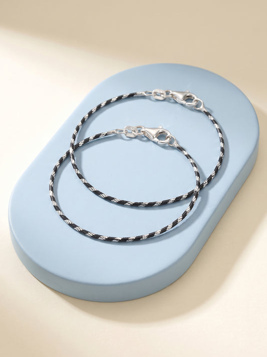 Silver Twinkle Twist Kids Anklets