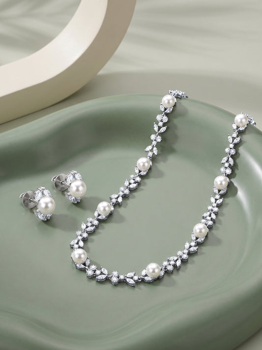 Silver Crawford Pearl Set