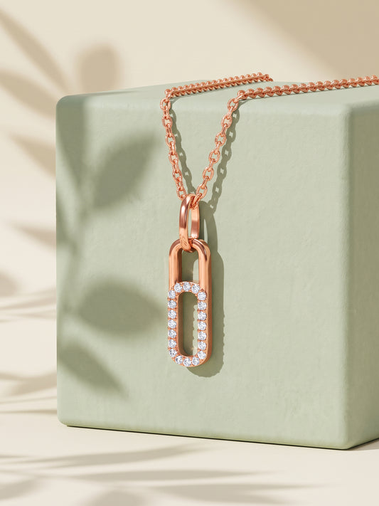 Rose Gold Almudena Pendant With Link Chain